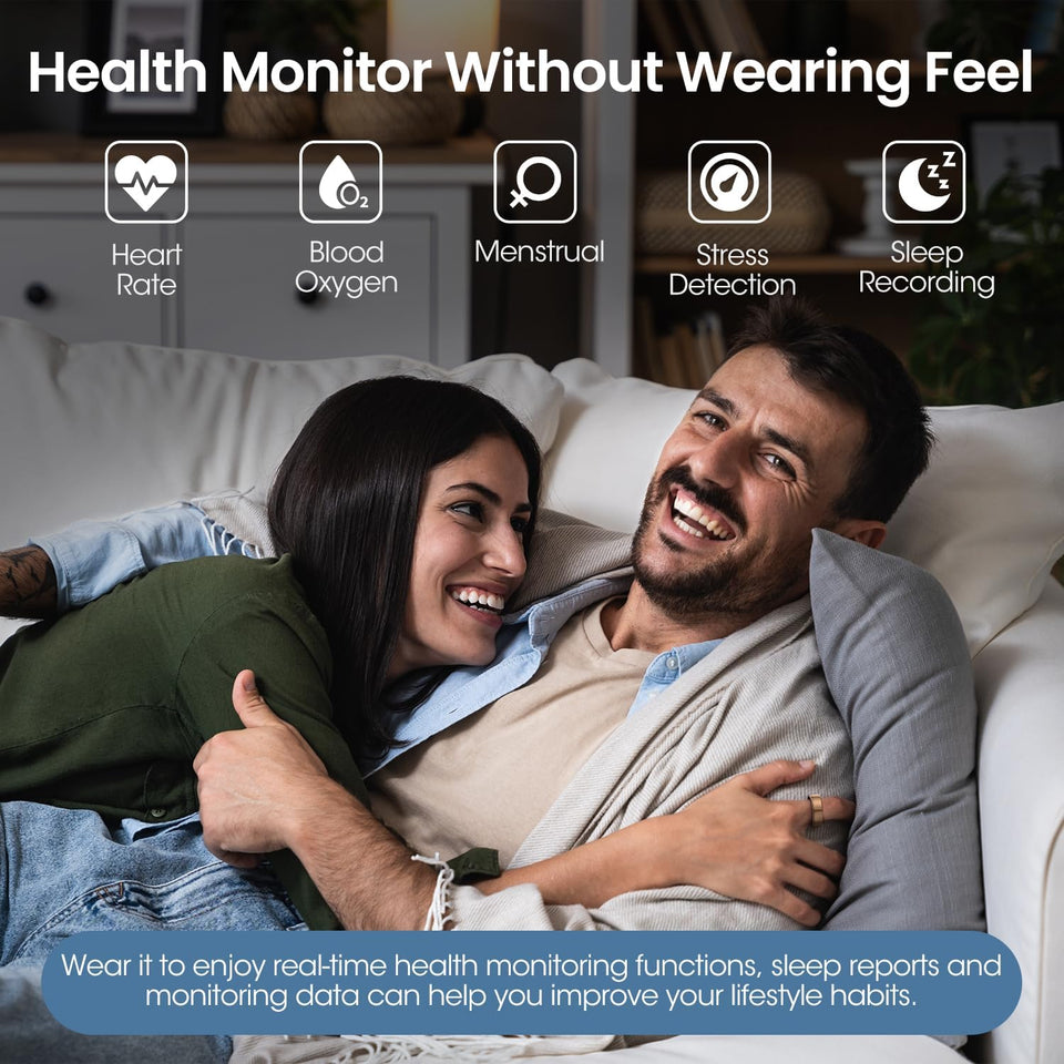 DEKELIFE Smart Ring for Men and Women, Smart Ring Sleep Monitoring/Heart Rate/SpO2, 100+ Sports Modes IP68 Waterproof Smartrings Activity Trackers Pedometer Android iOS