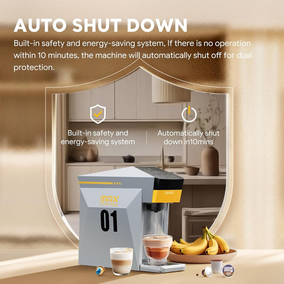 HAILASRE Multifunctional 4 in 1 Espresso Coffee Machine, 19 Bar, for NES-presso Original/lor/Dolce Gusto/Ground Coffee Capsules Small Automatic Capsule Coffee Machine(Gray)