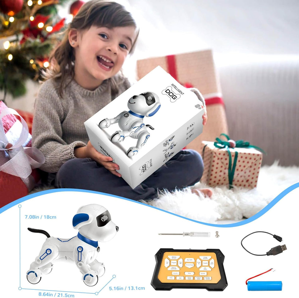 Britik Robot Dog Toys for Kids 8 9 10 11 12, Remote Control Dogs, Robot Dog for Kids 8-12, Pet Robotic, Electric Dog Toy, Robotic Dogs, Toys for 5 6 7 8 9 10 11 12 Years Old Boys Girls, Blue, Y878