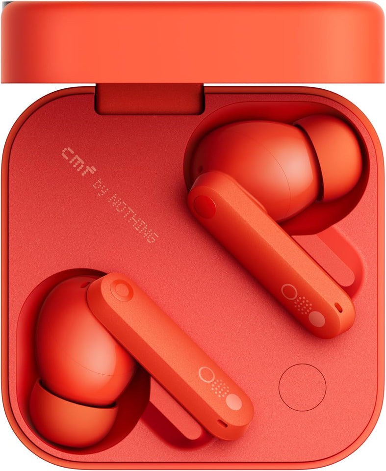 CMF by Nothing Buds Pro 2 Bluetooth Earbuds, ChatGPT Integrated, TWS with Clear Voice Technology 2.0, 50 dB Smart ANC, Up to 11 hrs Battery, Spatial Audio Effect, IP55, Orange, Middle East Version