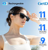 GetD AI Glasses, AI Assistant Powered by ChatGPT, Smart Glasses, Polarised Sunglasses, Bluetooth Smart Sunglasses for Men and Women, 2-in-1 Headphones and Glasses