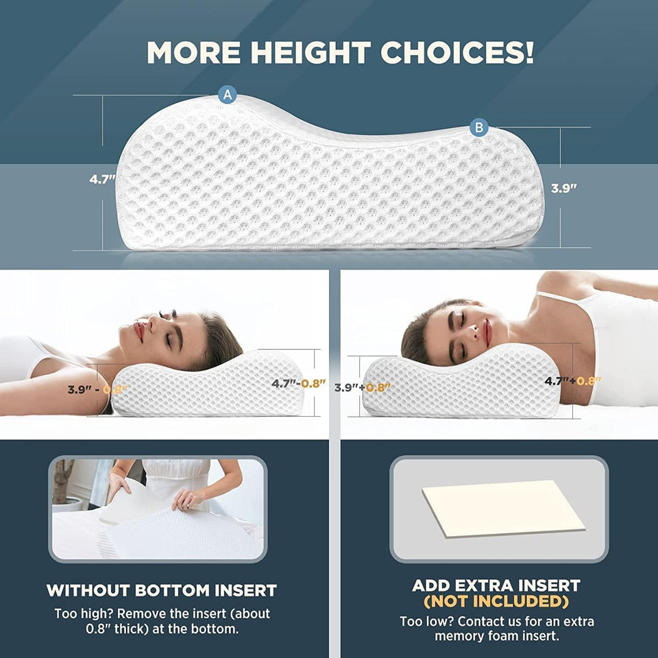 viewstar Pillow, Memory Foam Pillow, Orthopedic Pillow for Neck Pain Cervical Contour Memory Foam Pillow, Specialty Medical Pillows for Neck Pain, Contour Pillow (Reguler) (Rectangular)