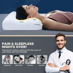 viewstar Pillow, Memory Foam Pillow, Orthopedic Pillow for Neck Pain Cervical Contour Memory Foam Pillow, Specialty Medical Pillows for Neck Pain, Contour Pillow (Reguler) (Rectangular)