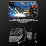 Bewinner Half Hand Gaming Keyboard and Mouse Combo, 4 in 1 Mobile Game Combo Pack, Mobile Gamepad Controller, One Handed Gaming Keyboard, Mouse Converter, Adjustable Phone Stand, 03NUPGTBVW