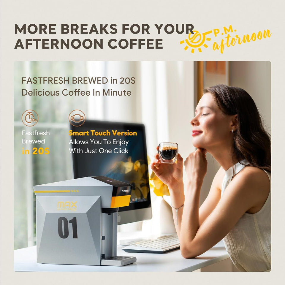 HAILASRE Multifunctional 4 in 1 Espresso Coffee Machine, 19 Bar, for NES-presso Original/lor/Dolce Gusto/Ground Coffee Capsules Small Automatic Capsule Coffee Machine(Gray)