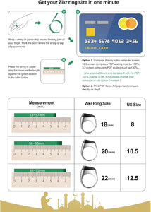 Smart Tasbih Zikr Ring Flex Digital Ring with Charging Box, Digital Counter, Plastic Version, 3 Sizes, Muslim Prayer, Prayer timing reminder, OLED display Tasbih Counter, Smart Ring (Black,20mm)