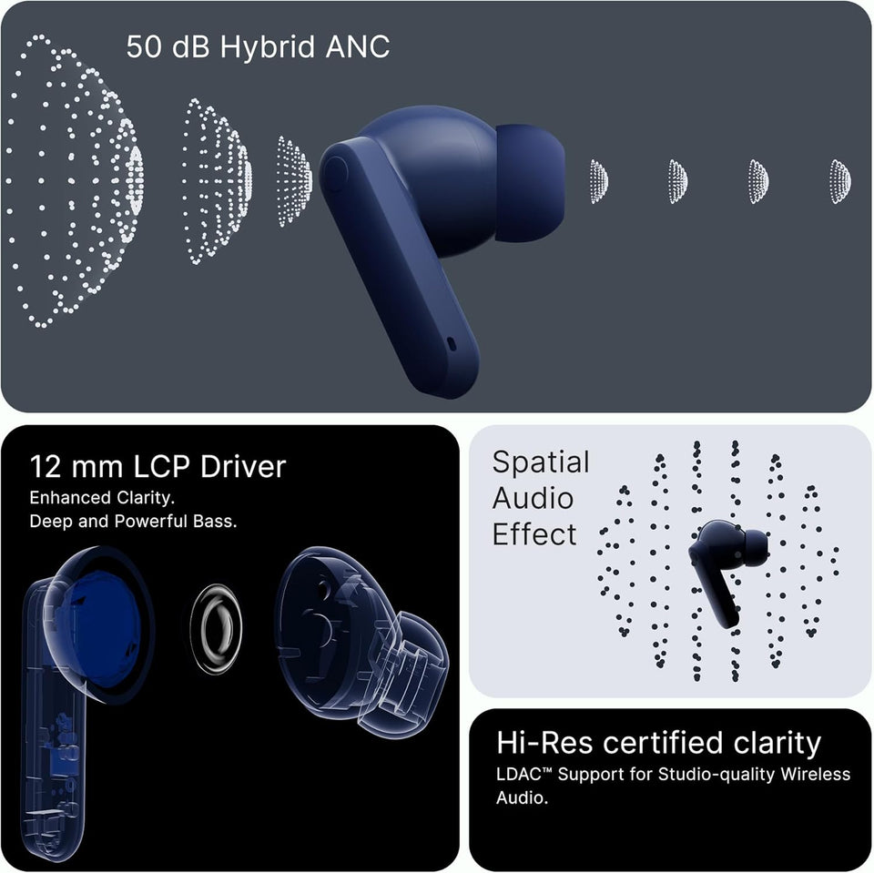 CMF Buds 2 Plus 2025 New Wireless Earbuds Adaptive Noise Cancelling, Hi-Res Audio Bluetooth Headphones, 12mm Drivers for Deep Bass, 50dB ANC 61.5H Playtime, Sport Ear Buds with 6 Mics, Light Grey