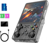 R36plus Retro Handheld Game Console 4.0 inch IPS Screen , Portable emulators Built-in 64G Card 26+ emulators ，preinstalled 15000+ Game（Transparent Black）