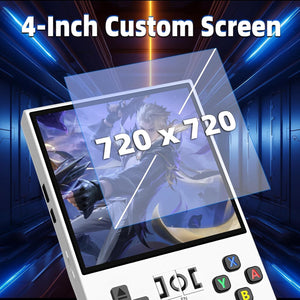 R36MAX Retro Handheld Game Console, 4.0 Inch IPS Screen, 64GB Memory, Portable Arcade Video Gaming Console Gift for Adults, Light White