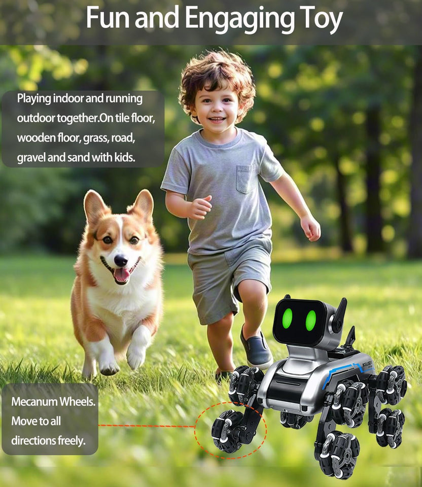 Robot Dog Toy Remote Control Car for Kids 8 Wheels Hand Controlled RC Stunt Car Toys for Boys Age 6 7 8 9 10 11 12 13 Year