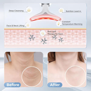 MCSYPOAL 7-in-1 Deplux Face Neck Massager for Skin Tightening, Wrinkle Removal, Anti Aging, Glossy Black