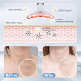 MCSYPOAL 7-in-1 Deplux Face Neck Massager for Skin Tightening, Wrinkle Removal, Anti Aging, Glossy Black