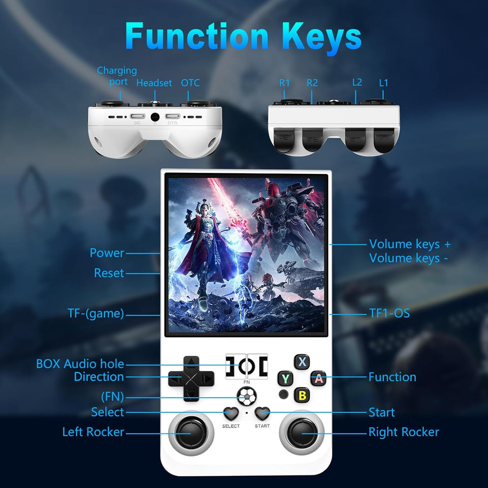xiskt Portable Handheld Video Games with 64 GB Internal Memory and 18,000+ Classic Games, Portable Video Game Console with Linux System, 4.0 Inch IPS Screen, 4000 mAh Battery
