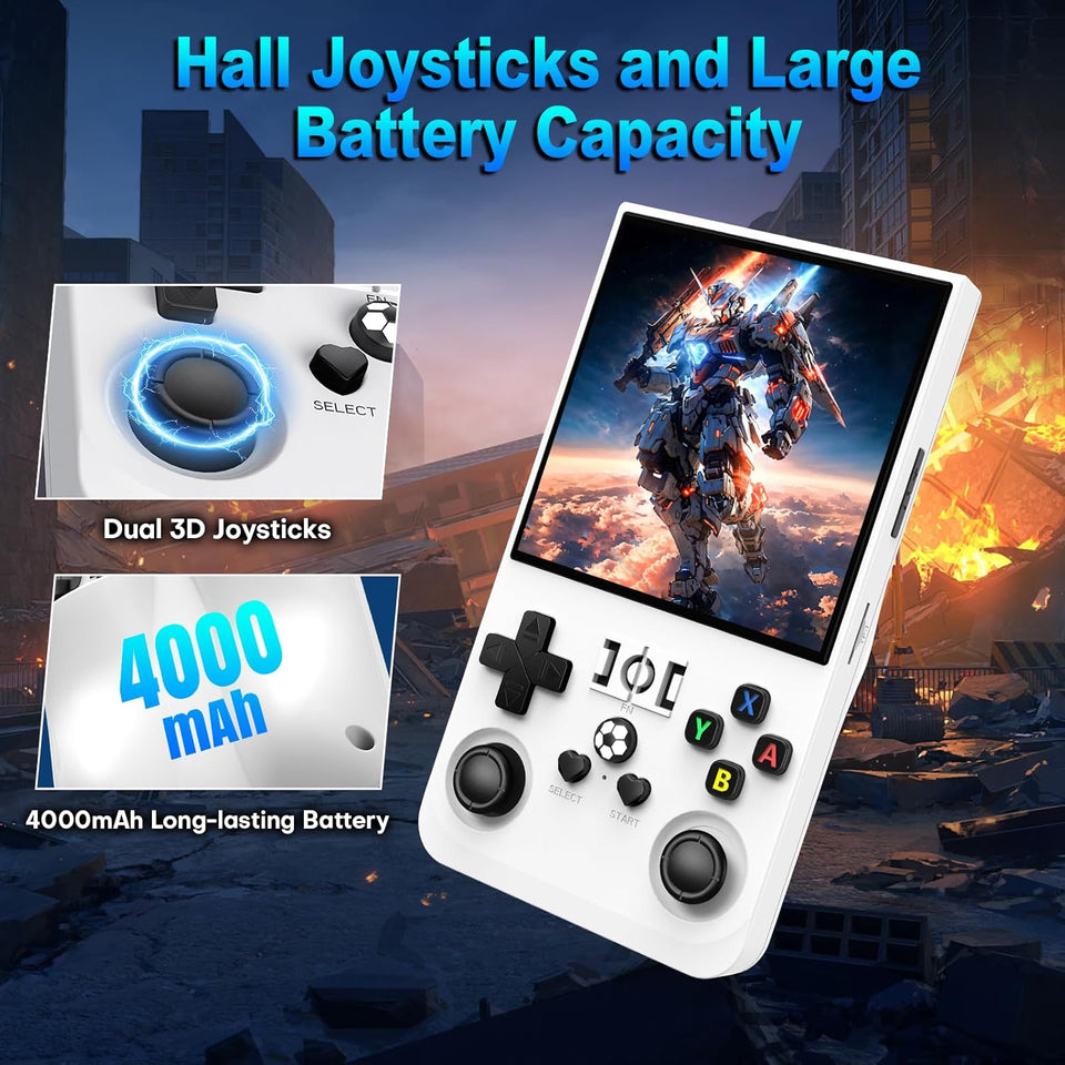 xiskt Portable Handheld Video Games with 64 GB Internal Memory and 18,000+ Classic Games, Portable Video Game Console with Linux System, 4.0 Inch IPS Screen, 4000 mAh Battery