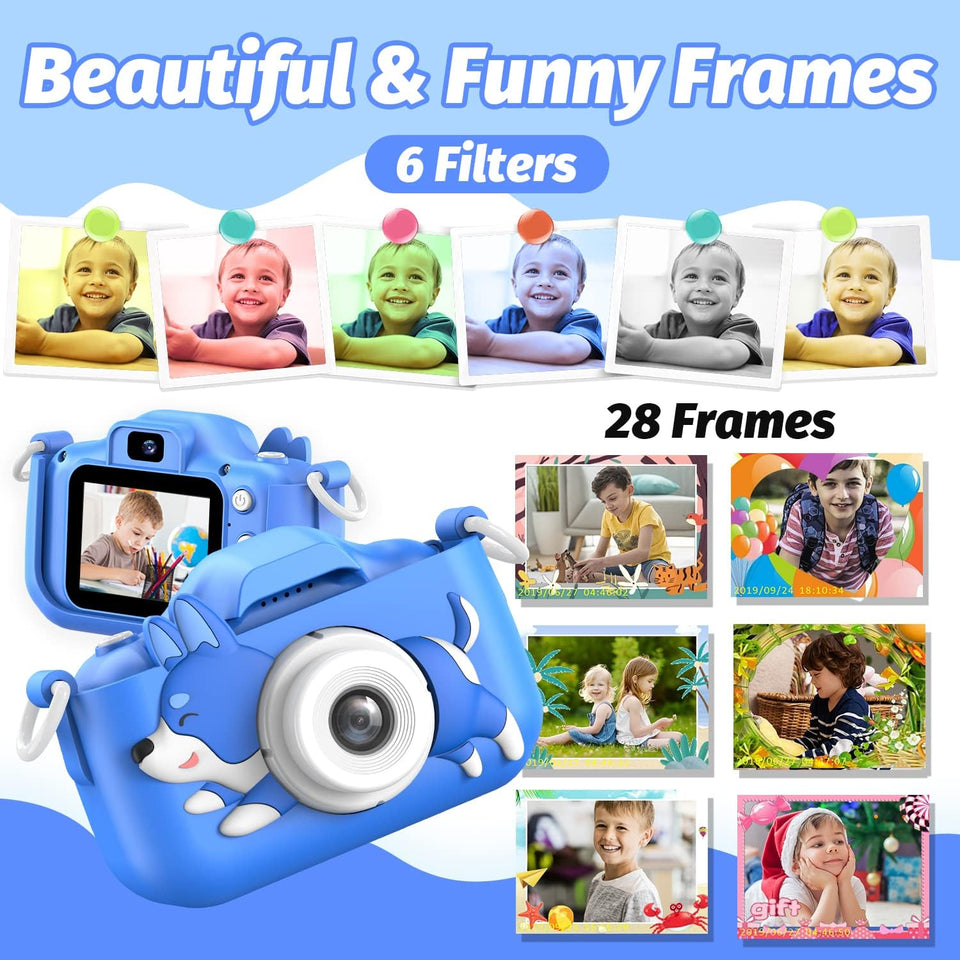 Mgaolo Kids Camera Toys for 3-12 Years Old Boys Girls Children,Portable Child Digital Video Camera with Silicone Cover, Christmas Birthday Gifts for Toddler Age 3 4 5 6 7 8 9 (Blue)