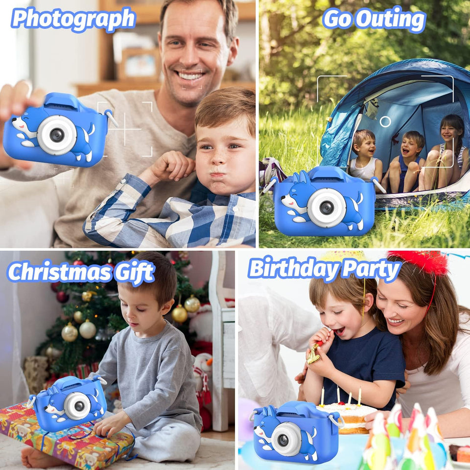 Mgaolo Kids Camera Toys for 3-12 Years Old Boys Girls Children,Portable Child Digital Video Camera with Silicone Cover, Christmas Birthday Gifts for Toddler Age 3 4 5 6 7 8 9 (Blue)