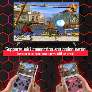 FHYRGF[30000 in 1 R40S PRO Handheld Game Console 3.5 inch IPS Screen Mini Retro Console 3800mAh Portable Pocket Arcade 12+ Mainstream Emulator 256G TF Card Transparent.(Black)