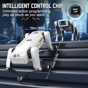 Petma Smart Robot Dog, AI Dog Programmable STEM Toy with Dance, Kungfu & Voice Control, 25+ Interactive Actions, App/Remote Control, Rechargeable Gift for Kids Ages 6+ (iOS & Android)