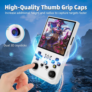 R36MAX Retro Handheld Game Console, 4.0 Inch IPS Screen, 64GB Memory, Portable Arcade Video Gaming Console Gift for Adults, Light White