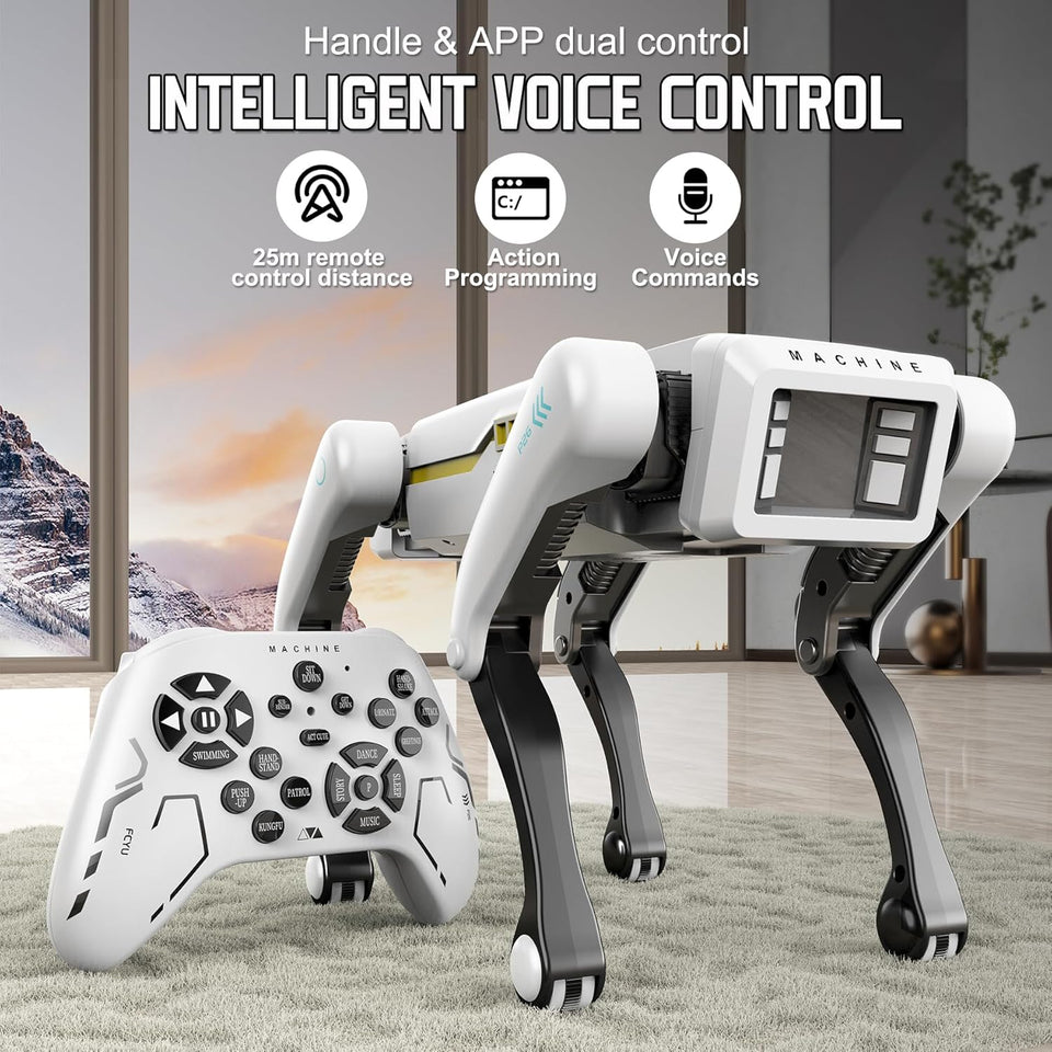 Petma Smart Robot Dog, AI Dog Programmable STEM Toy with Dance, Kungfu & Voice Control, 25+ Interactive Actions, App/Remote Control, Rechargeable Gift for Kids Ages 6+ (iOS & Android)