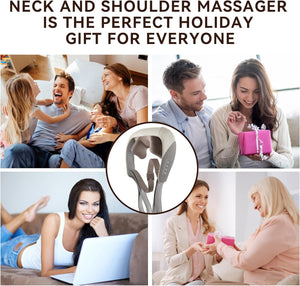 SORELAX Shiatsu Back Shoulder and Neck Massager for Pain Relief Deep Tissue, Electric Massager with Heat, Neck, Back, Shoulder, Trapezius Muscle Relaxation Massage Pillow, Ideal Gift (Grey)
