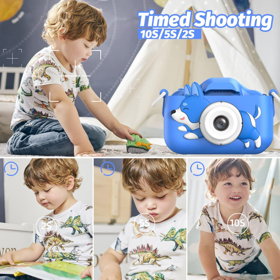Mgaolo Kids Camera Toys for 3-12 Years Old Boys Girls Children,Portable Child Digital Video Camera with Silicone Cover, Christmas Birthday Gifts for Toddler Age 3 4 5 6 7 8 9 (Blue)
