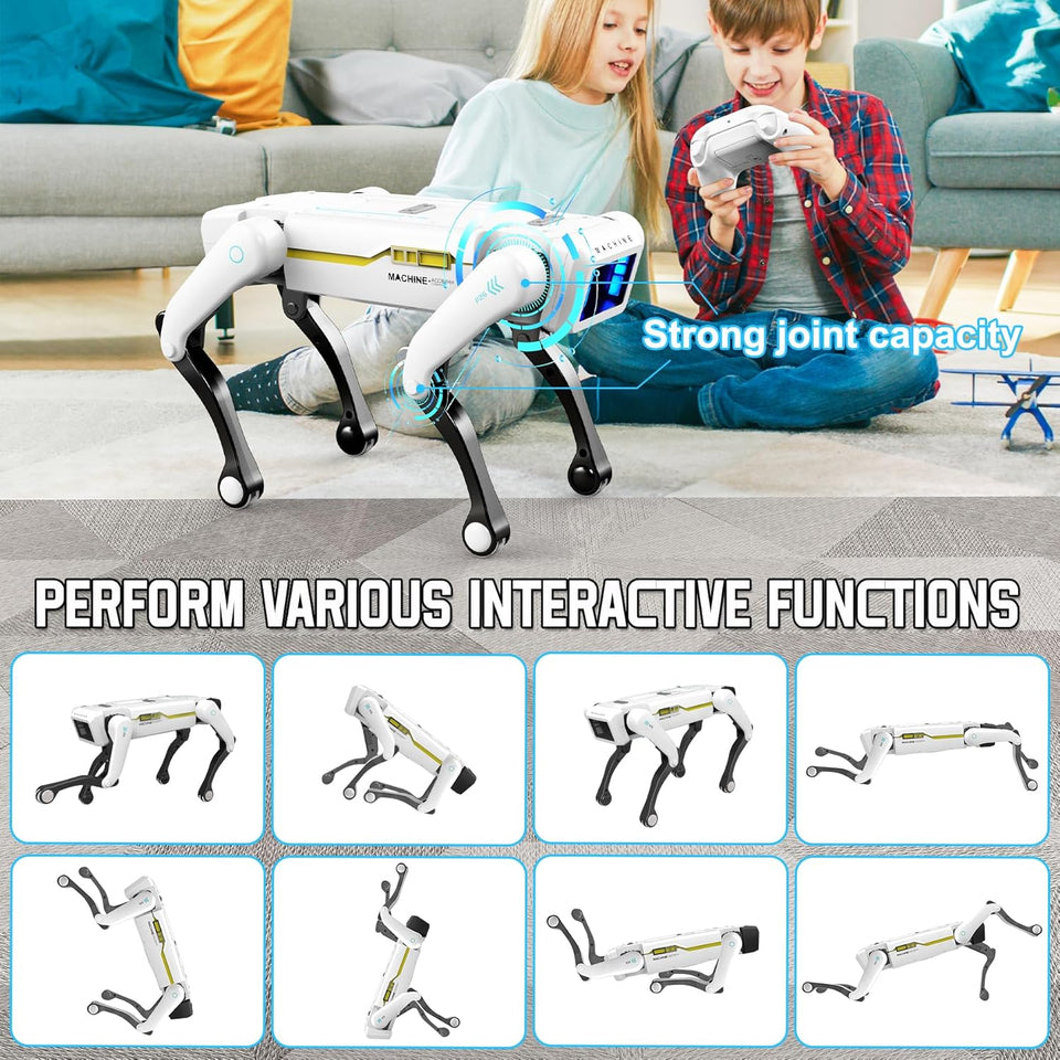Petma Smart Robot Dog, AI Dog Programmable STEM Toy with Dance, Kungfu & Voice Control, 25+ Interactive Actions, App/Remote Control, Rechargeable Gift for Kids Ages 6+ (iOS & Android)