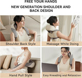 SORELAX Shiatsu Back Shoulder and Neck Massager for Pain Relief Deep Tissue, Electric Massager with Heat, Neck, Back, Shoulder, Trapezius Muscle Relaxation Massage Pillow, Ideal Gift (Grey)
