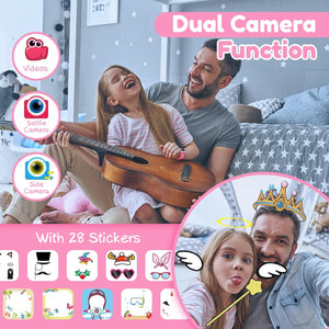 Yehtta Smart Watch for Kids 3-8 - HD Dual Camera, Touch Screen, USB Charging - All-in-One Educational Toy - Pink Birthday Gift for Girls