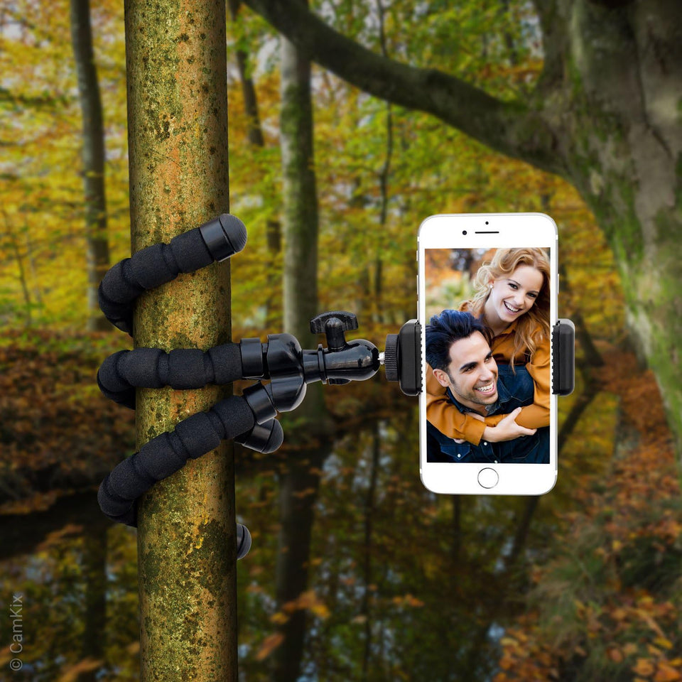 CamKix Flexible Cell Phone Tripod and Bluetooth Remote Control Camera Shutter - for iPhone, Samsung Galaxy and Many More - Octopus Style Mount - Universal Phone Holder - Solution for Smartphone Photog