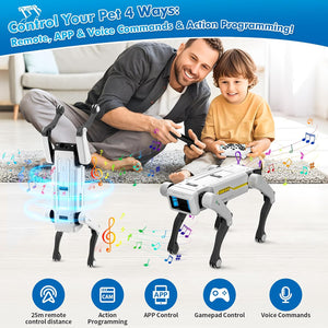 Dingdongwu Smart Robot Dog - Interactive STEM Pet with Voice Control, 30+ Actions & APP Programming, Durable Design for Kids Age 6+ (Compatible with iOS/Android)
