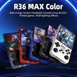R36MAX Retro Handheld Game Console, 4.0 Inch IPS Screen, 64GB Memory, Portable Arcade Video Gaming Console Gift for Adults, Light White