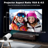 ear&ear Mini Projector, HY300 PRO Portable Projector, Support 4K 1080P Dual Band WIFI6 5G Wireless 5.0 Bluetooth Android 11, 180° Rotation, Auto Keystone Correction, Projector